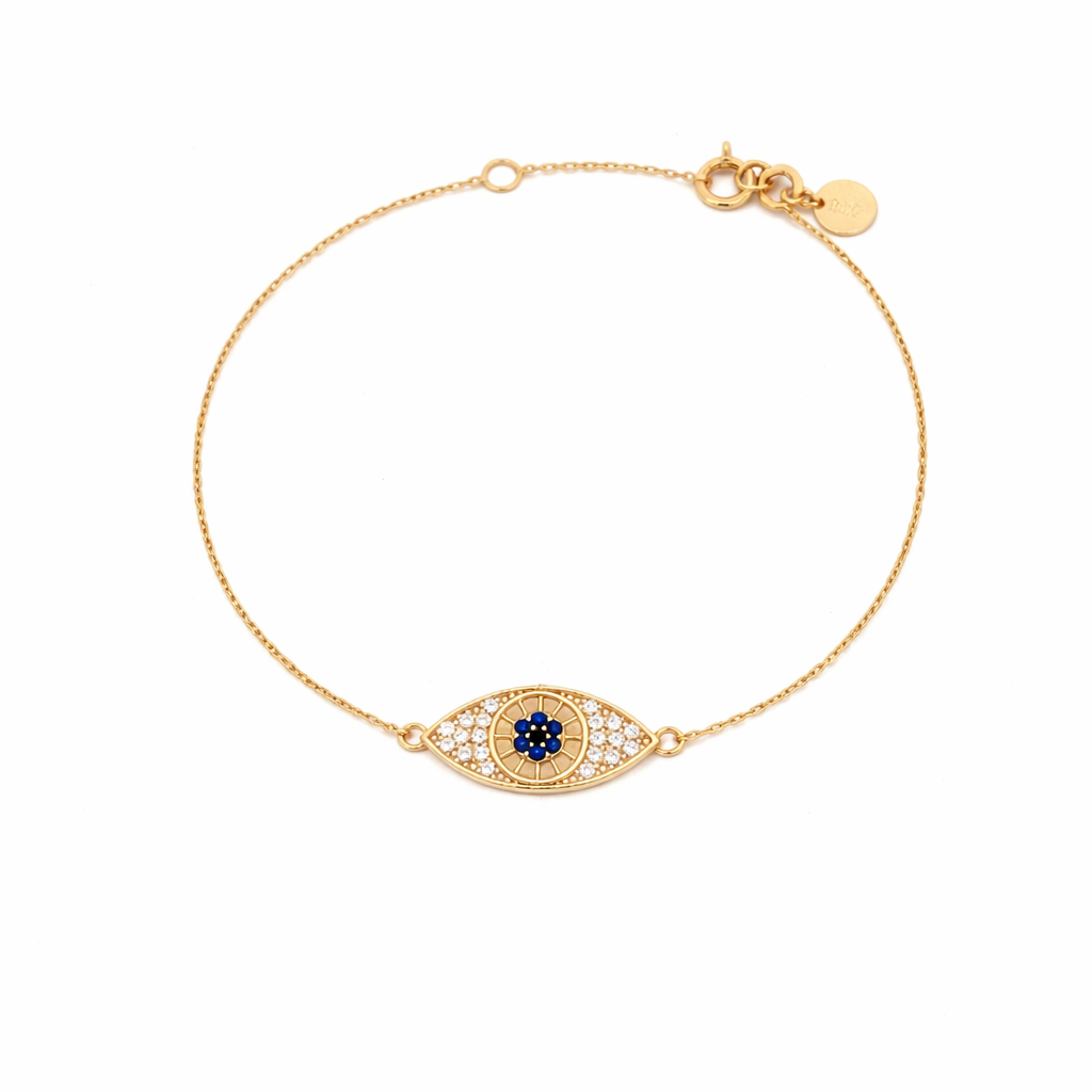 Evil Eye Bracelet Adjustable 14–16cm | Elegant Gold Bracelet