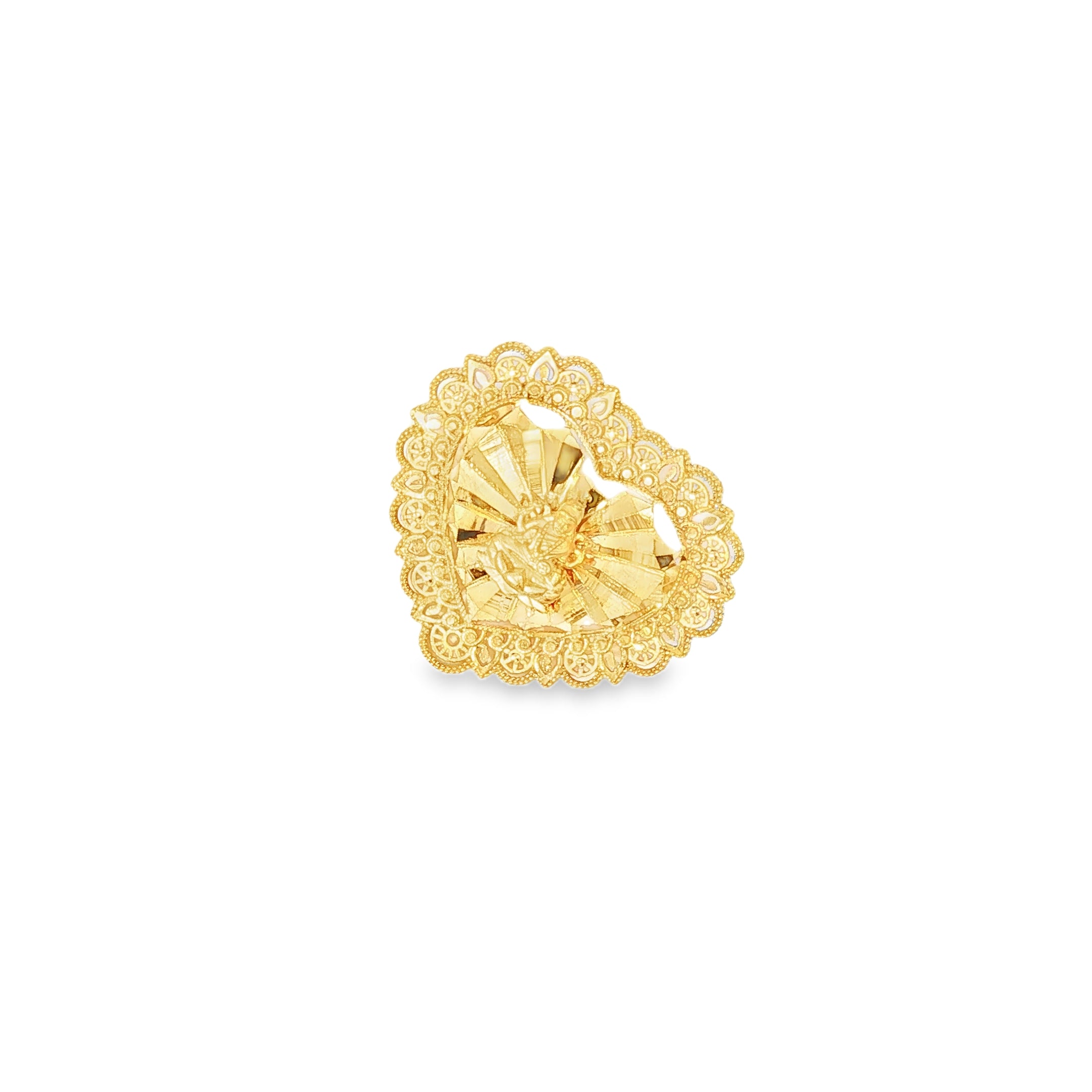 Yellow Gold Filigree Heart Pendant