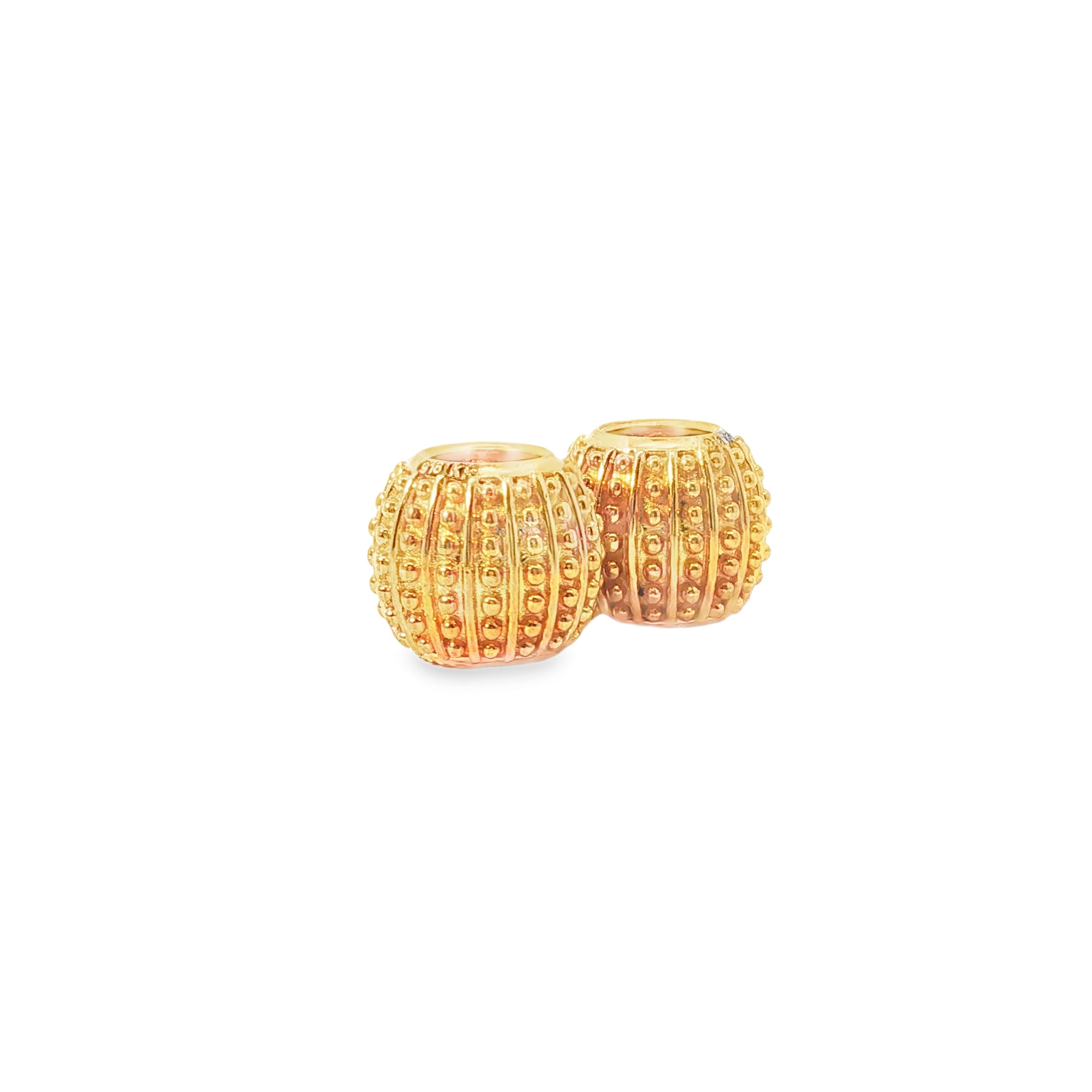 Yellow Gold Granulated Textured Spacer Beads