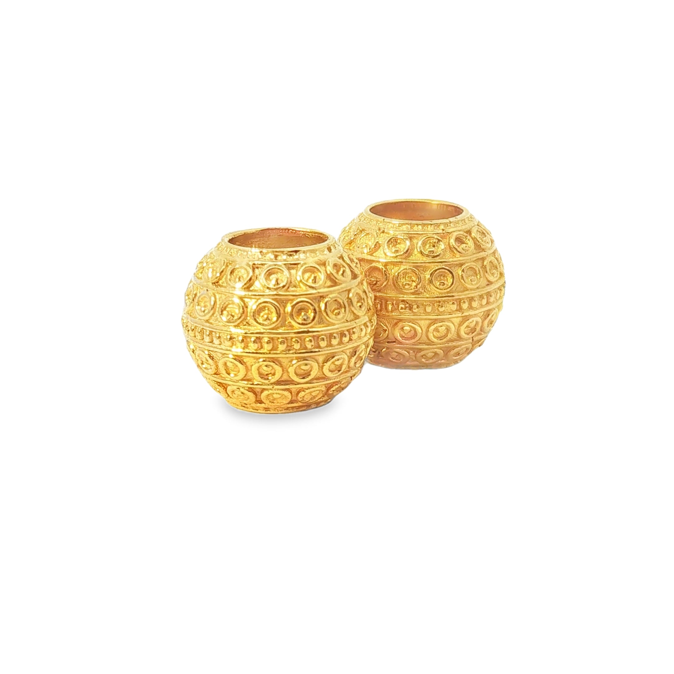 Textured Yellow Gold Spherical Beads