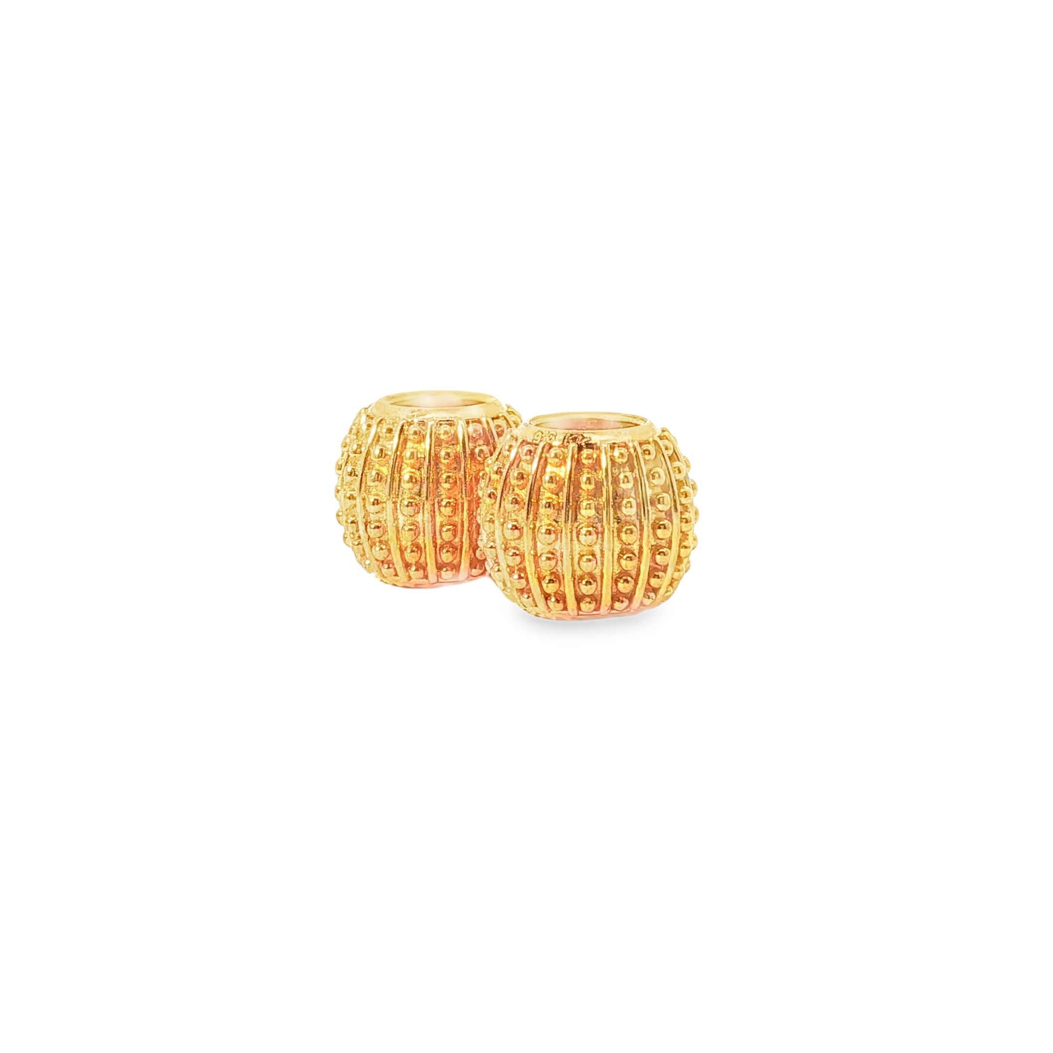 Yellow Gold Granulated Textured Spacer Beads